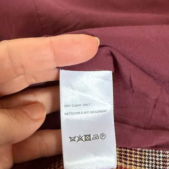 Free People Simply Plaid Blazer in Pomegranite Combo L NWOT - Picture 12 of 13